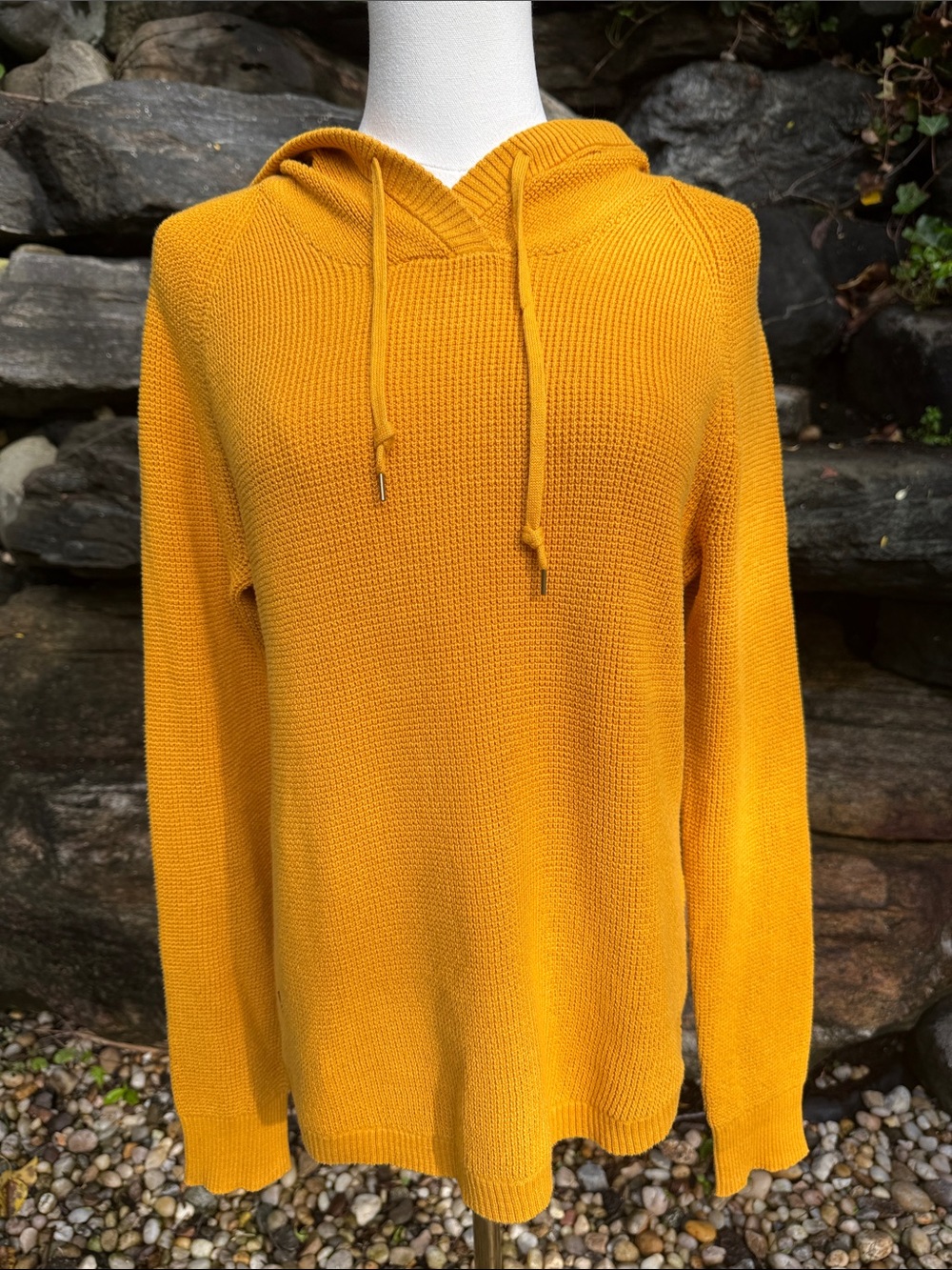 LAUREN RALPH LAUREN GOLDEN LIGHTWEIGHT KNIT HOODIE/ SWEATER - M  💛🌻